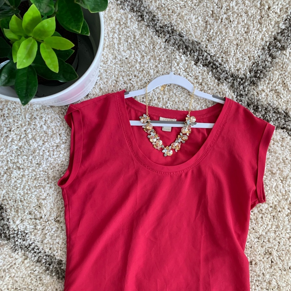 J.Crew magenta flowy blouse